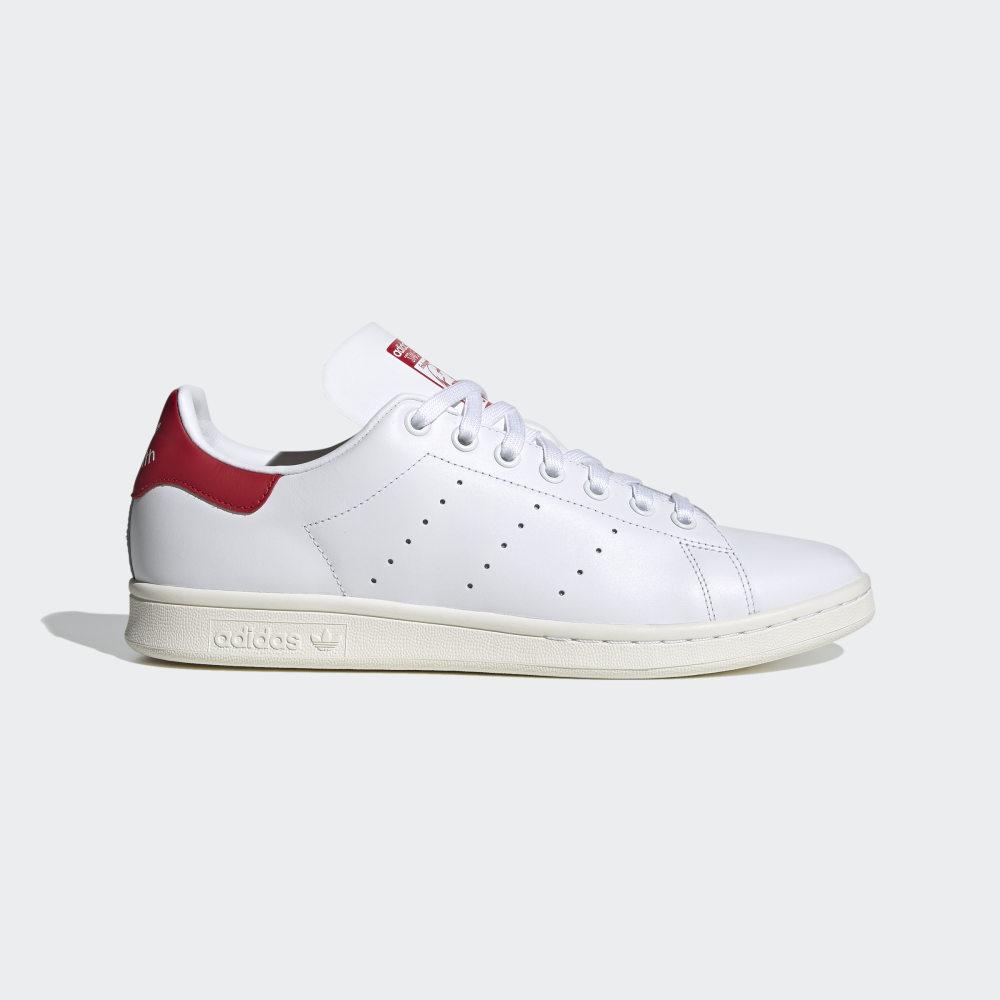 Adidas Men's Stan Smith Originals Shoes White/Deep Red Ireland FV4146